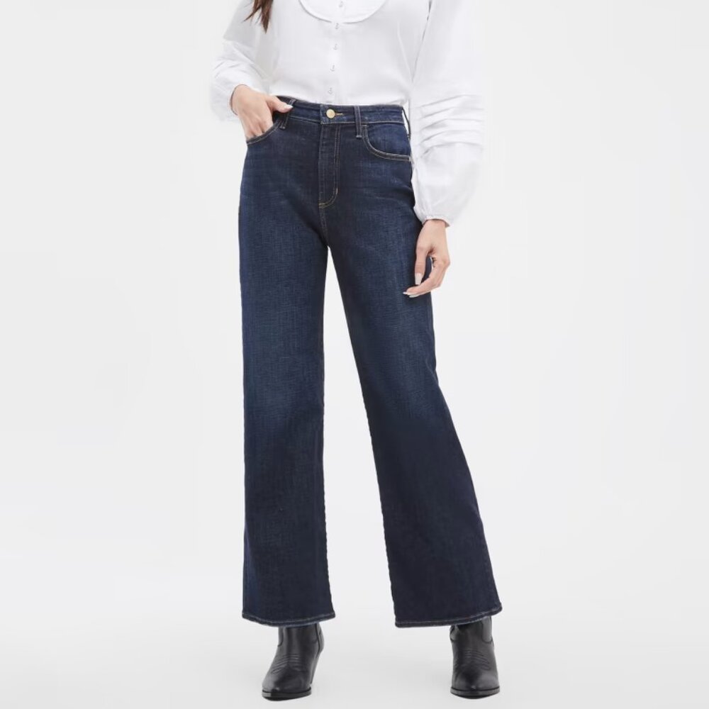 Guess Eco High-Rise Wide Leg Jeans Calypso Blue  Size 25